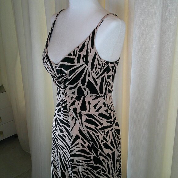 H&M Zebra Print Twist-Front Slip Dress – Black & Blush Size S - Picture 6 of 8